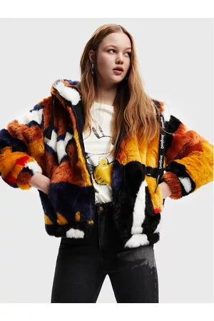 Desigual Kobieta Płaszcze Oversize - Futro Norwey 22WWEWB2 Oversize