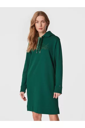 Tommy Hilfiger Kobieta Sukienki Dzianinowe - Sukienka dzianinowa Trim WW0WW37100 Regular Fit