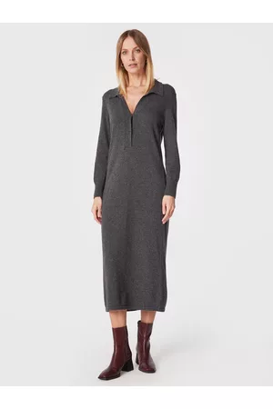 Sisley Kobieta Sukienki Dzianinowe - Sukienka dzianinowa 1044LV007 Regular Fit