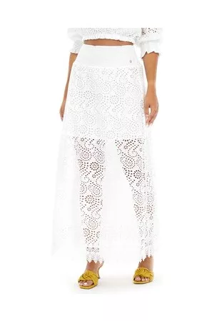 Guess Kobieta Spódnice maxi - Spódnica trapezowa Rafa W3GD69 WFDC0 Regular Fit