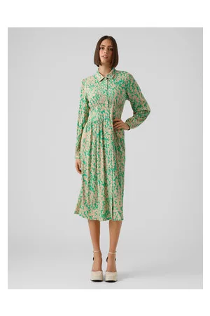 VERO MODA Kobieta Sukienki Dzienne - Sukienka koszulowa Rita 10282267 Zielony Standard Fit