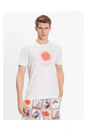 Benetton Mężczyzna T-shirty z Krótkimi Rękawami - T-Shirt 3P7XU105I Regular Fit