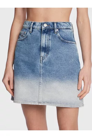 Tommy Hilfiger Kobieta Spódnice mini - Spódnica jeansowa Mom DW0DW14836 Regular Fit