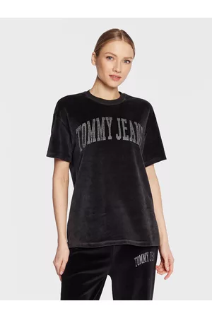 Tommy Hilfiger Kobieta T-shirty Oversize - T-Shirt Rhinestone DW0DW14903 Oversize