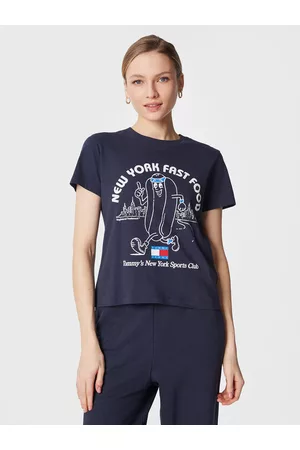 Tommy Hilfiger Kobieta T-shirty z Krótkimi Rękawami - T-Shirt Sportees Fast Food DW0DW15072 Regular Fit