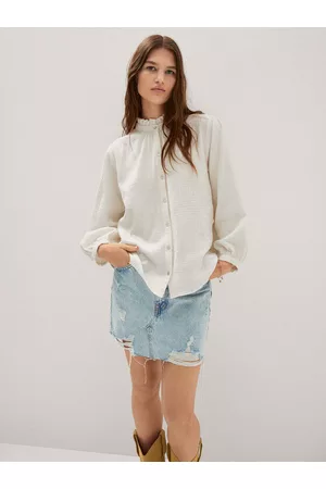 MANGO Kobieta Oversize - Koszula Bambula 47096310 Oversize