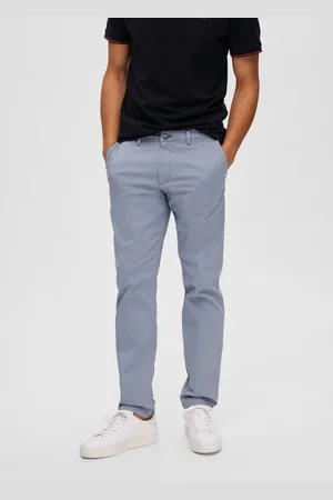 SELECTED Chinosy New 16087663 Szary Slim Fit