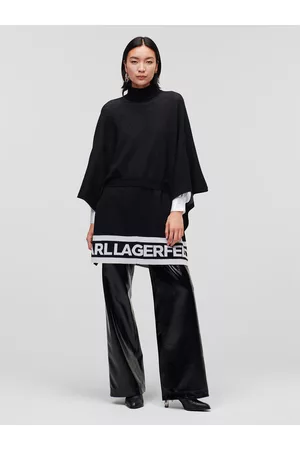 Karl Lagerfeld Kobieta Poncza i Peleryny - Ponczo Logo 226W2010 Relaxed Fit
