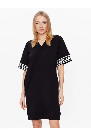 Karl Lagerfeld Sukienka dzianinowa Logo 225W1356 Relaxed Fit