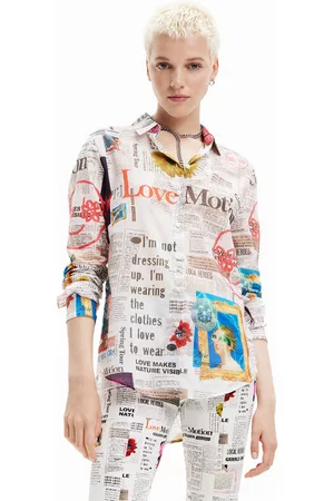 Desigual Kobieta Koszule - Koszula Newspaper 23SWCW24 Regular Fit