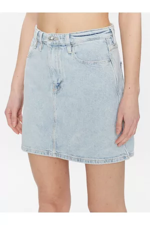 Guess Kobieta Spódnice mini - Spódnica jeansowa Carla W3RD20 D4WB1 Regular Fit