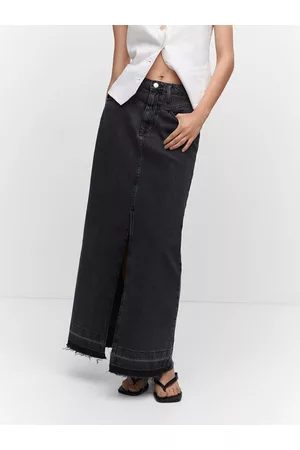 MANGO Kobieta Długie - Spódnica jeansowa Rafaella 47057141 Regular Fit
