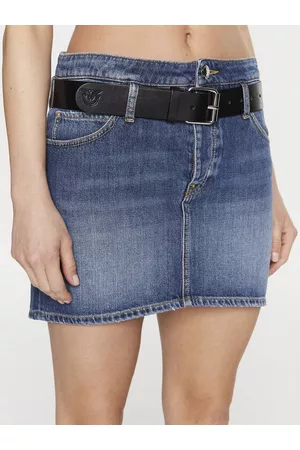 Pinko Kobieta Spódnice mini - Spódnica jeansowa Rally 100113 A0HG Regular Fit