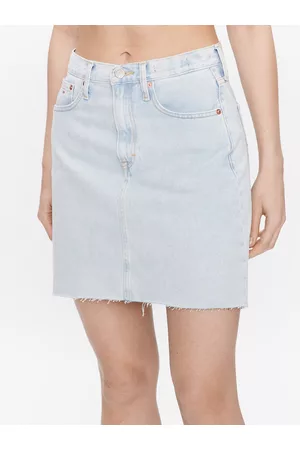 Tommy Hilfiger Kobieta Spódnice mini - Spódnica jeansowa DW0DW15624 Regular Fit