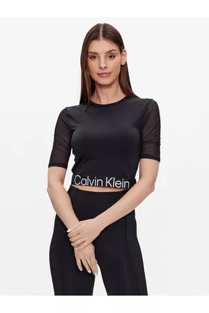 Calvin Klein Kobieta Sportowe Topy i T-shirty - Koszulka techniczna 00GWS3K116 Cropped Fit