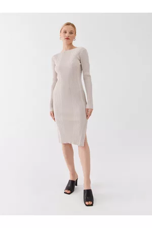 Calvin Klein Kobieta Sukienki Dzianinowe - Sukienka dzianinowa Iconic K20K205753 Slim Fit