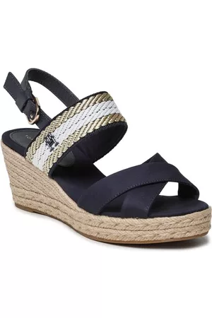 Tommy Hilfiger Kobieta Koturny - Espadryle Golden Webbing Mid Wedge FW0FW07090