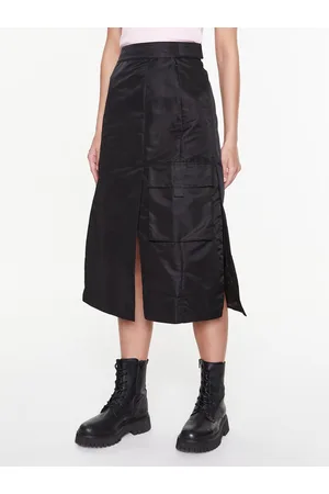 REMAIN Spódnica trapezowa Nylon Midi Slit RM2118 Regular Fit