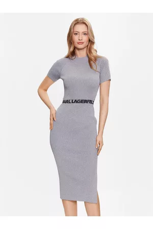 Karl Lagerfeld Kobieta Sukienki Dzianinowe - Sukienka dzianinowa 230W1359 Slim Fit