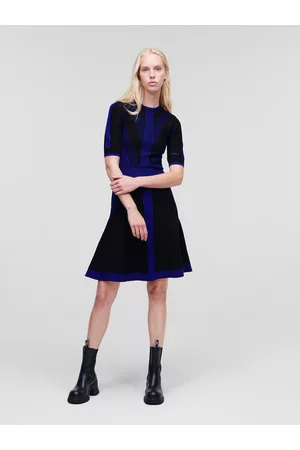 Karl Lagerfeld Kobieta Sukienki Dzianinowe - Sukienka dzianinowa 226W1350 Regular Fit