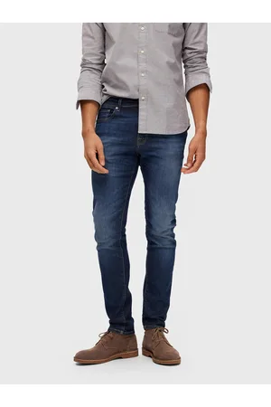 SELECTED Jeansy Leon 16088264 Granatowy Slim Fit
