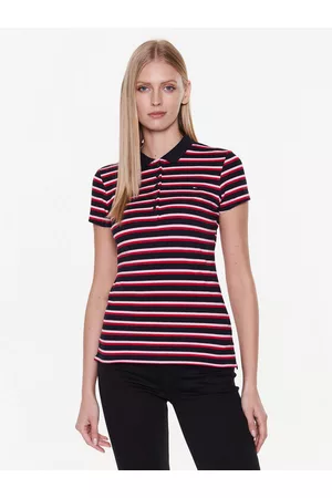 Tommy Hilfiger Kobieta T-shirty z Krótkimi Rękawami - Polo Stripe WW0WW27151 Slim Fit
