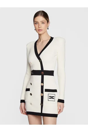 Elisabetta Franchi Sukienka dzianinowa AM-69Q-31E2-V670 Slim Fit