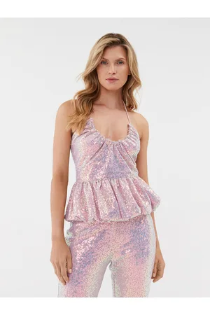 ROTATE Bluzka Sequin Halterneck 1113672208 Regular Fit