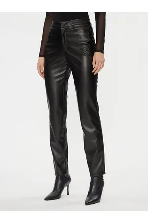 Noisy May Spodnie z imitacji skóry 27026067 Slim Fit