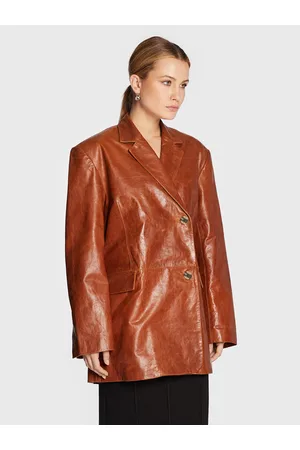 REMAIN Marynarka Bolette Blazer Leather RM1662 Relaxed Fit