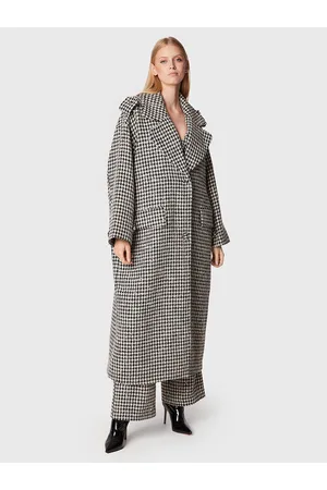 ROTATE Płaszcz wełniany Sparkly Houndstooth RT1904 Oversize