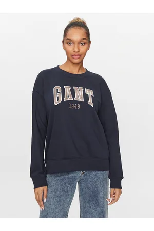 GANT Bluza Rel Logo C-Neck 4200725 Relaxed Fit