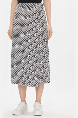 Tommy Hilfiger Spódnica trapezowa Seal Aop Wrap Midi Skirt WW0WW40757 Regular Fit