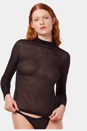 Triumph Bluzka Signature Sheer Shirt 10216862 Slim Fit
