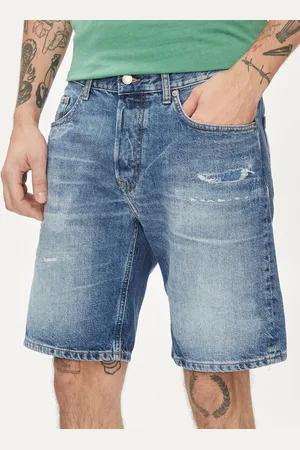 Pepe Jeans Szorty jeansowe Relaxed Short Repair PM801074 Relaxed Fit