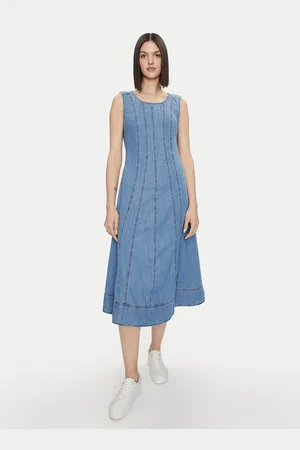 Benetton Sukienka jeansowa 4SULDV087 Regular Fit