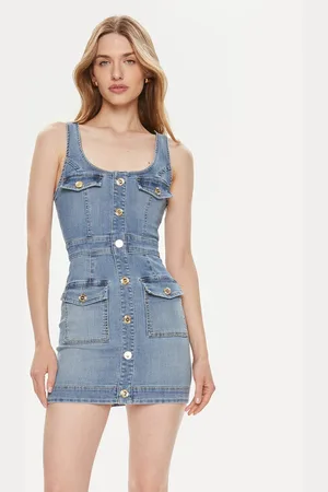 Elisabetta Franchi Sukienka jeansowa AJ-36S-41E2-002606 Slim Fit
