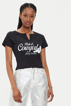 Juicy Couture T-Shirt Ride A Cowgirl JCWCT23333 Slim Fit