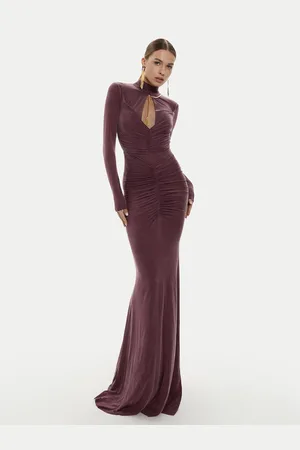 Elisabetta Franchi Sukienka wieczorowa AB-616-46E2-V800 Slim Fit