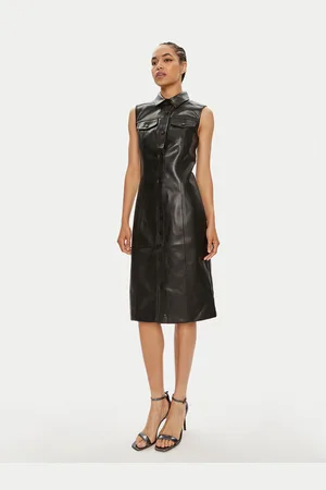 Calvin Klein Sukienka z imitacji skóry J20J223542 Regular Fit