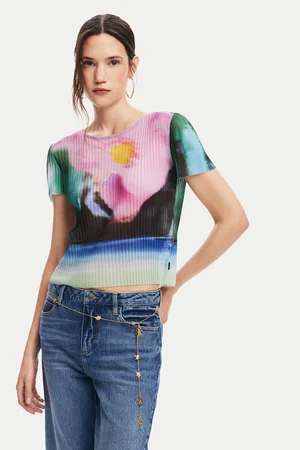 Desigual T-Shirt Plisa 24WWTK95 Slim Fit