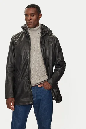 Serge Pariente Kurtka skórzana Parka Orio Regular Fit