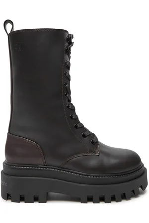 Calvin Klein Sztyblety Flatform Lace Up Boot Mg Lth YW0YW01544