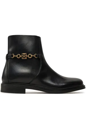 Tommy Hilfiger Botki Th Chain Leather Low Bootie FW0FW08251