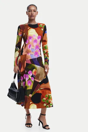 Desigual Sukienka codzienna Petals Lacroix 24WWVW18 Regular Fit