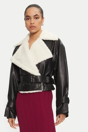 HUGO BOSS Kurtka z imitacji skóry Anitta-1 50524091 Relaxed Fit