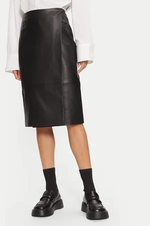 HUGO BOSS Spódnica skórzana 50524021 Regular Fit