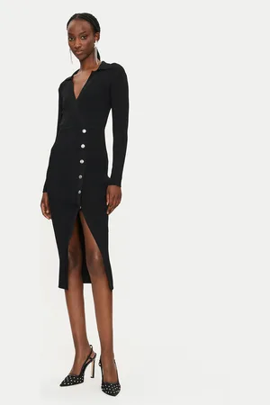 Pinko Sukienka dzianinowa Viscosa Mix 104033 A239 Slim Fit