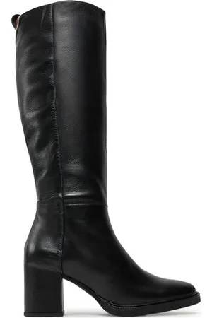 Tommy Hilfiger Kozaki Long Boot Mid Wrapped Lthr Heel FW0FW08099
