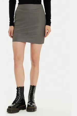 ONLY Spódnica z imitacji skóry Base 15164809 Slim Fit